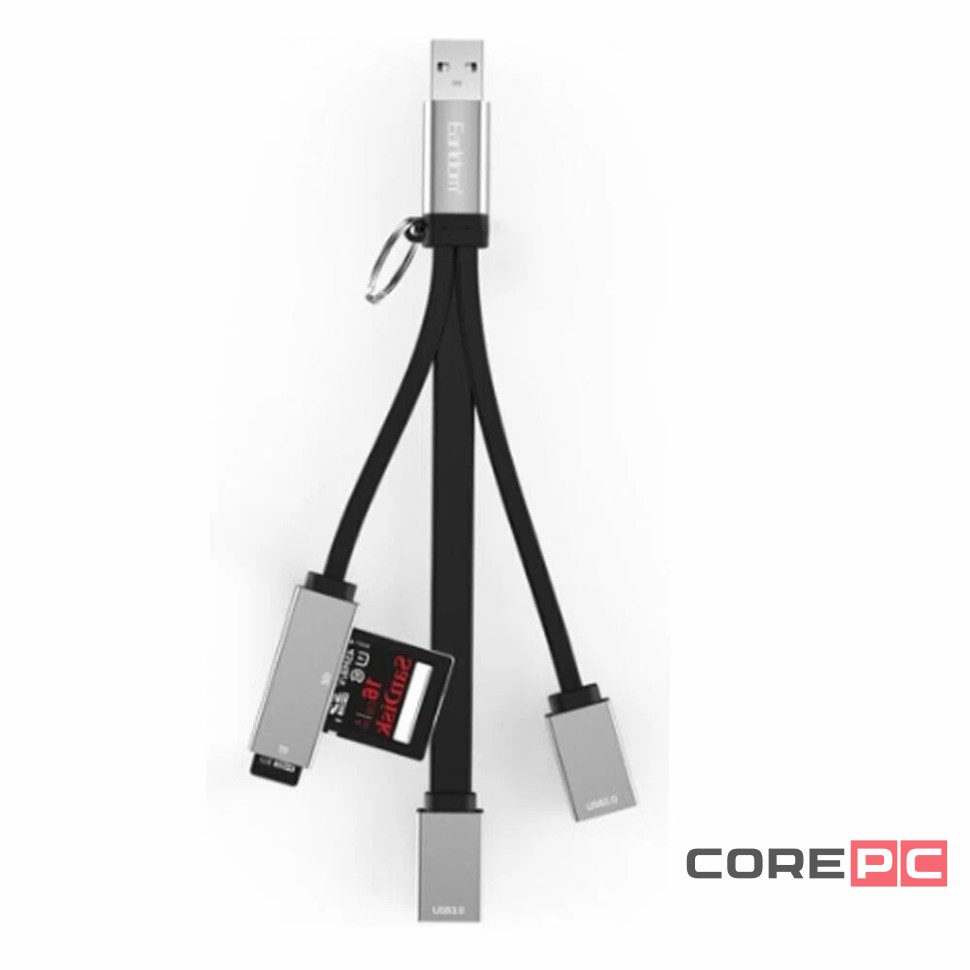 Кабель-переходник Earldom ET-HUB16A USB на 2USB2.0/SD/TF серый