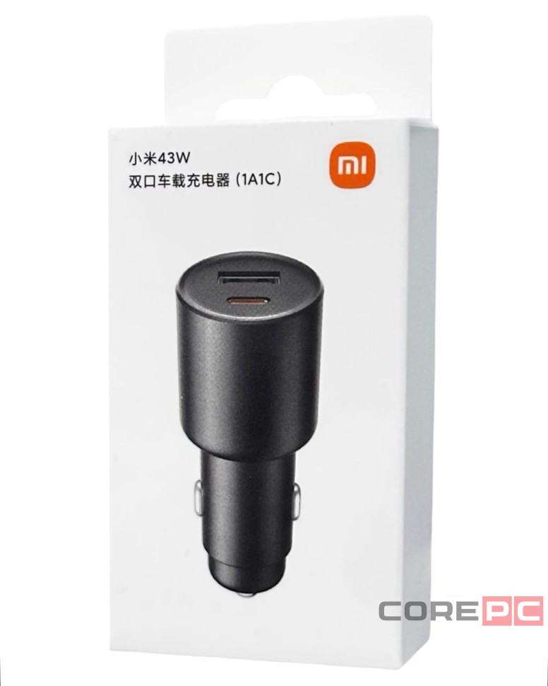 Автомобильное зар. устр. Xiaomi Xiaomi Mi Car Charger 43W 1USB/1USB-C MDY-16-EQ черное