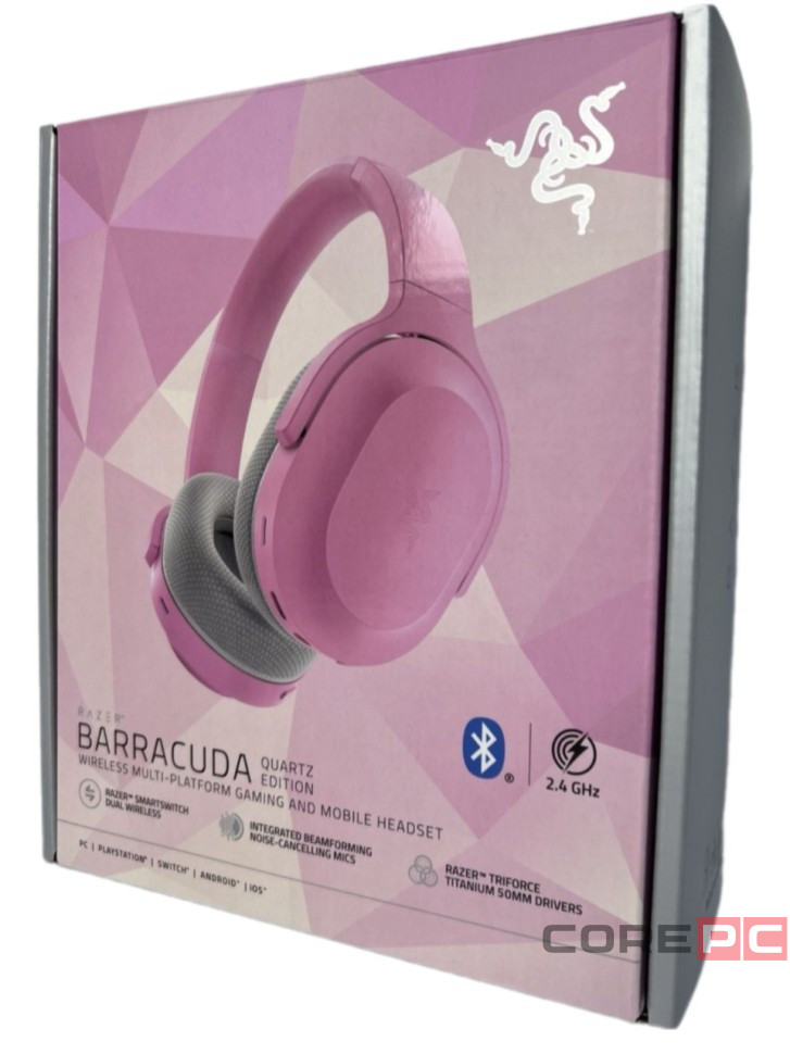 Стереонаушники Bluetooth полноразмерные игровые Razer  Barracuda розовый