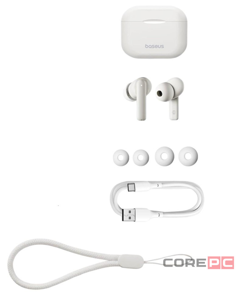 Мобильная Bluetooth-гарнитура Baseus Bowie E17 BT5.3/35mAh (430mAh)/6ч (A00072200223-Z1) белая