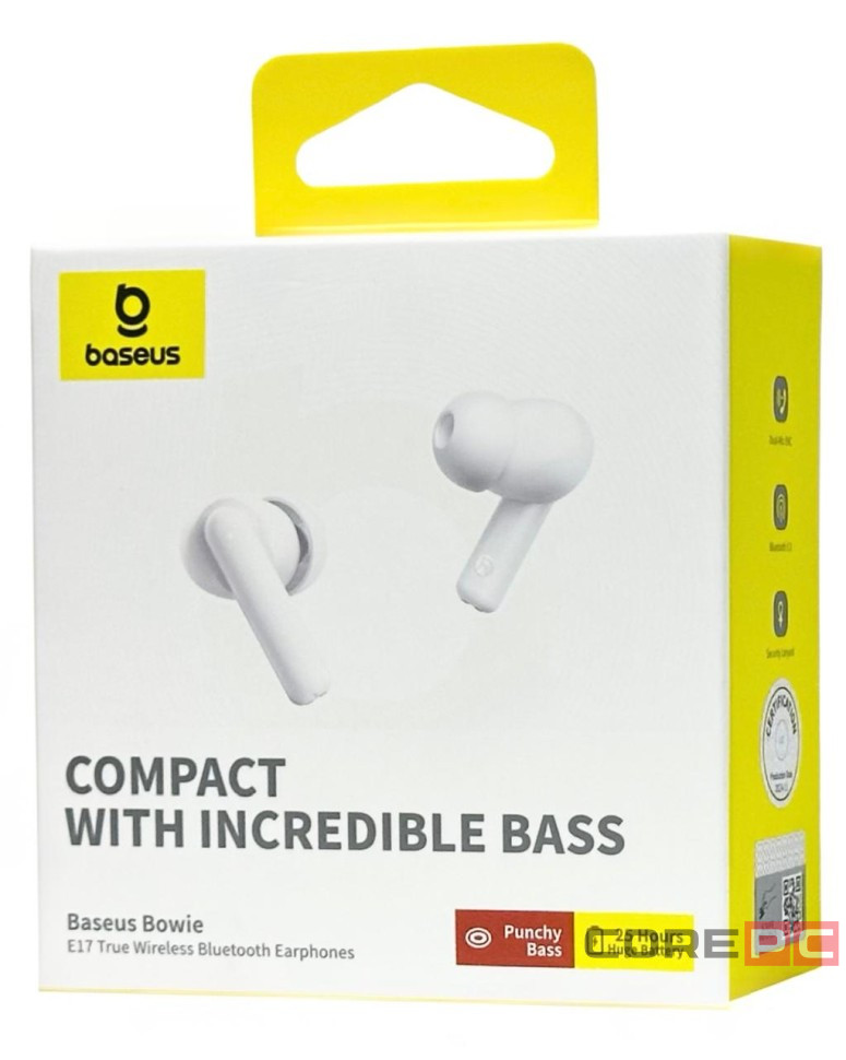 Мобильная Bluetooth-гарнитура Baseus Bowie E17 BT5.3/35mAh (430mAh)/6ч (A00072200223-Z1) белая