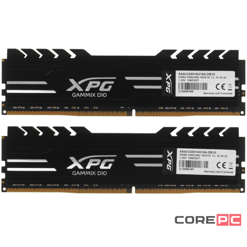 Оперативная память 32 Gb 3200 MHz ADATA XPG GAMMIX D10 Black (AX4U320016G16A-DB10)