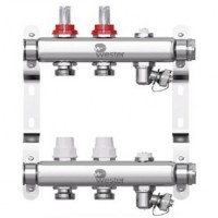 Коллектор Wester нерж. 1quot;-3/4 в сборе с расходомерами на 2 выхода, W902.2