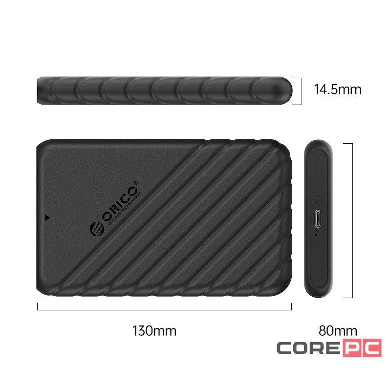 Внешний корпус для HDD/SSD 2.5 Orico 25PW1-C3 USB-C черный