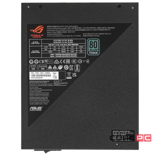 Блок питания ASUS 1600W ROG-THOR-1600T-GAMING (90YE00K0-B0NA00) 16 Pin (PCIe 5.0 Connector Cable Details)
