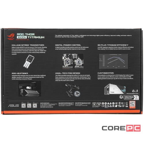 Блок питания ASUS 1600W ROG-THOR-1600T-GAMING (90YE00K0-B0NA00) 16 Pin (PCIe 5.0 Connector Cable Details)