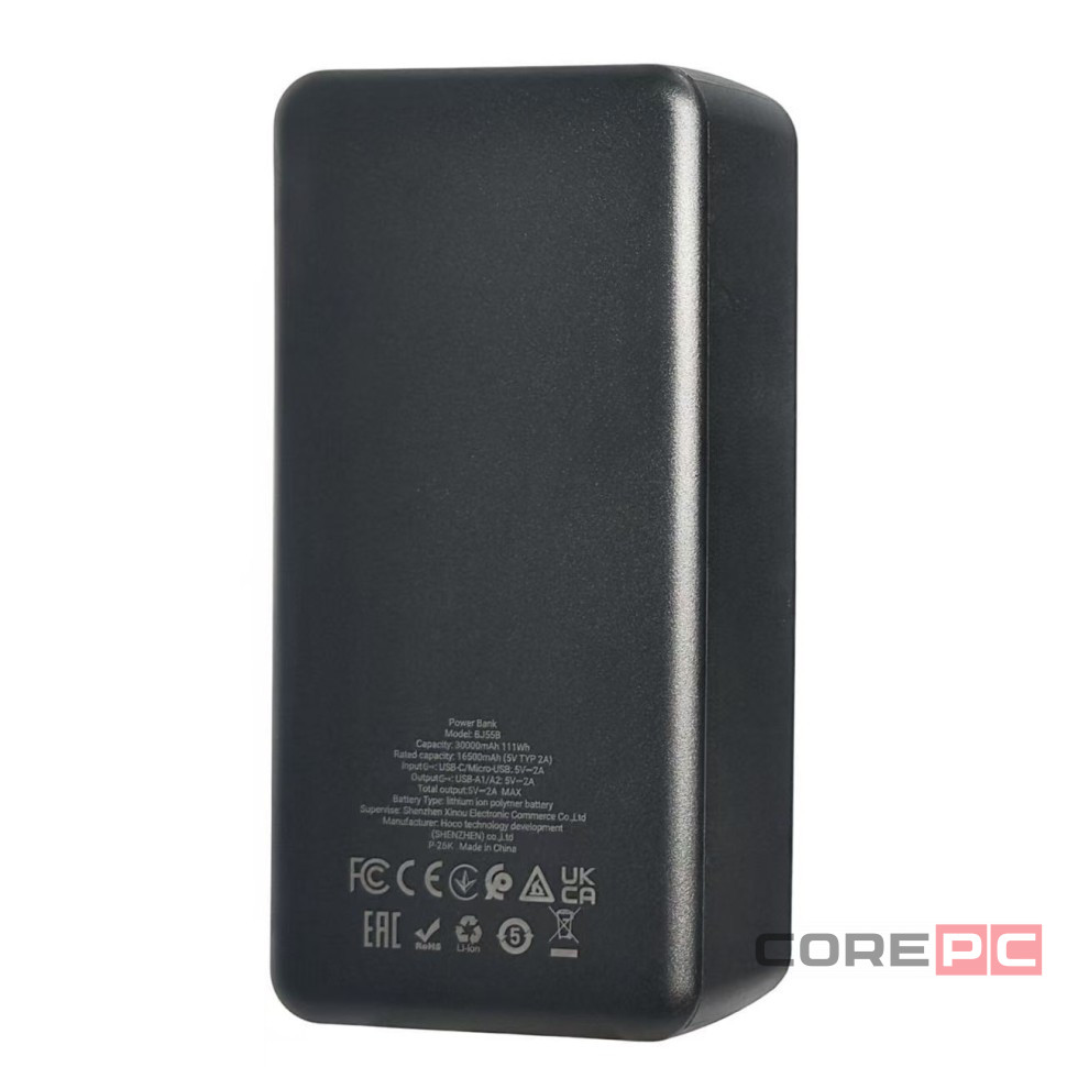Powerbank Borofone BJ55B 30000mAh 2USB/Type-C/Micro-USB черный