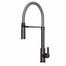 Смеситель для кухни MIXLINE МЛНС-0402Г/MLSS-0402BL серый, рычажное управление, цвет черный графит/серый