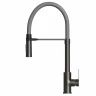 Смеситель для кухни MIXLINE МЛНС-0402Г/MLSS-0402BL серый, рычажное управление, цвет черный графит/серый