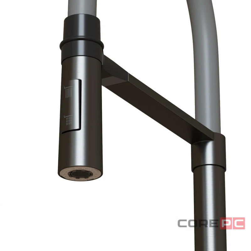 Смеситель для кухни MIXLINE МЛНС-0402Г/MLSS-0402BL серый, рычажное управление, цвет черный графит/серый