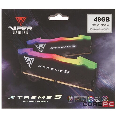 Оперативная память 48 Gb 8000 MHz PATRIOT VIPER XTREME 5 RGB Black (PVXR548G80C38K)