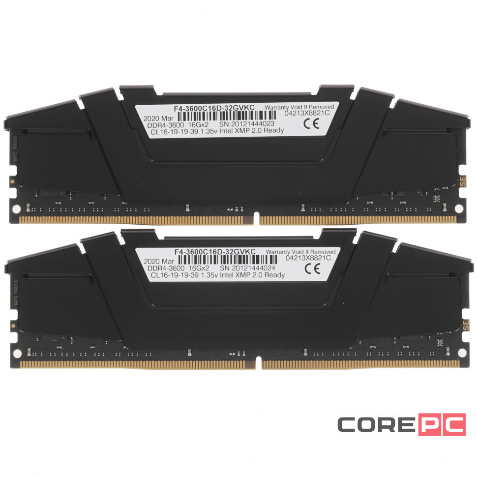 Оперативная память 32 Gb 3600 MHz G.Skill RIPJAWS V Black (F4-3600C16D-32GVKC)