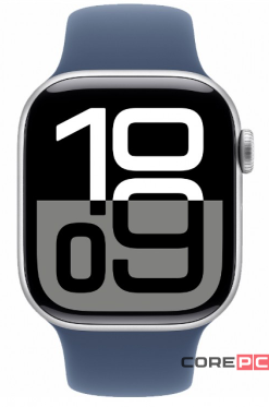 Apple Watch Series 10 42mm Silver Aluminum Case with Denim Sport Band (S/M)