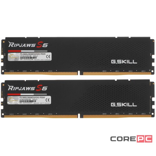 Оперативная память 64 Gb 5600 MHz G.Skill RIPJAWS S5 Black (F5-5600J3636D32GX2-RS5K)