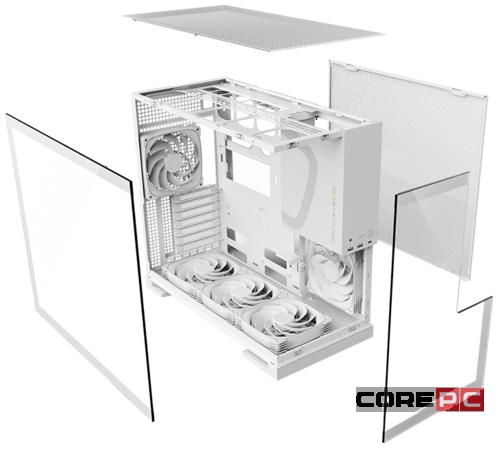 Компьютерный корпус Geometric Future Model 5 ARGB White with fans (1AM5WKWT01100)