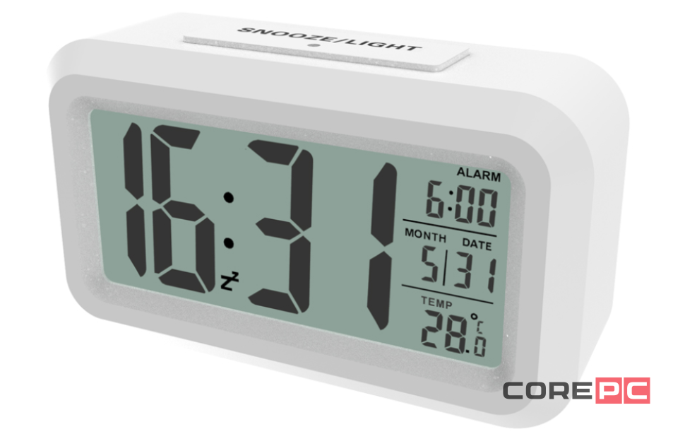 Часы-будильник Ritmix CAT-100 с метеостанцией (белый)