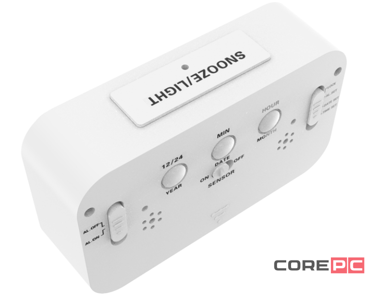 Часы-будильник Ritmix CAT-100 с метеостанцией (белый)