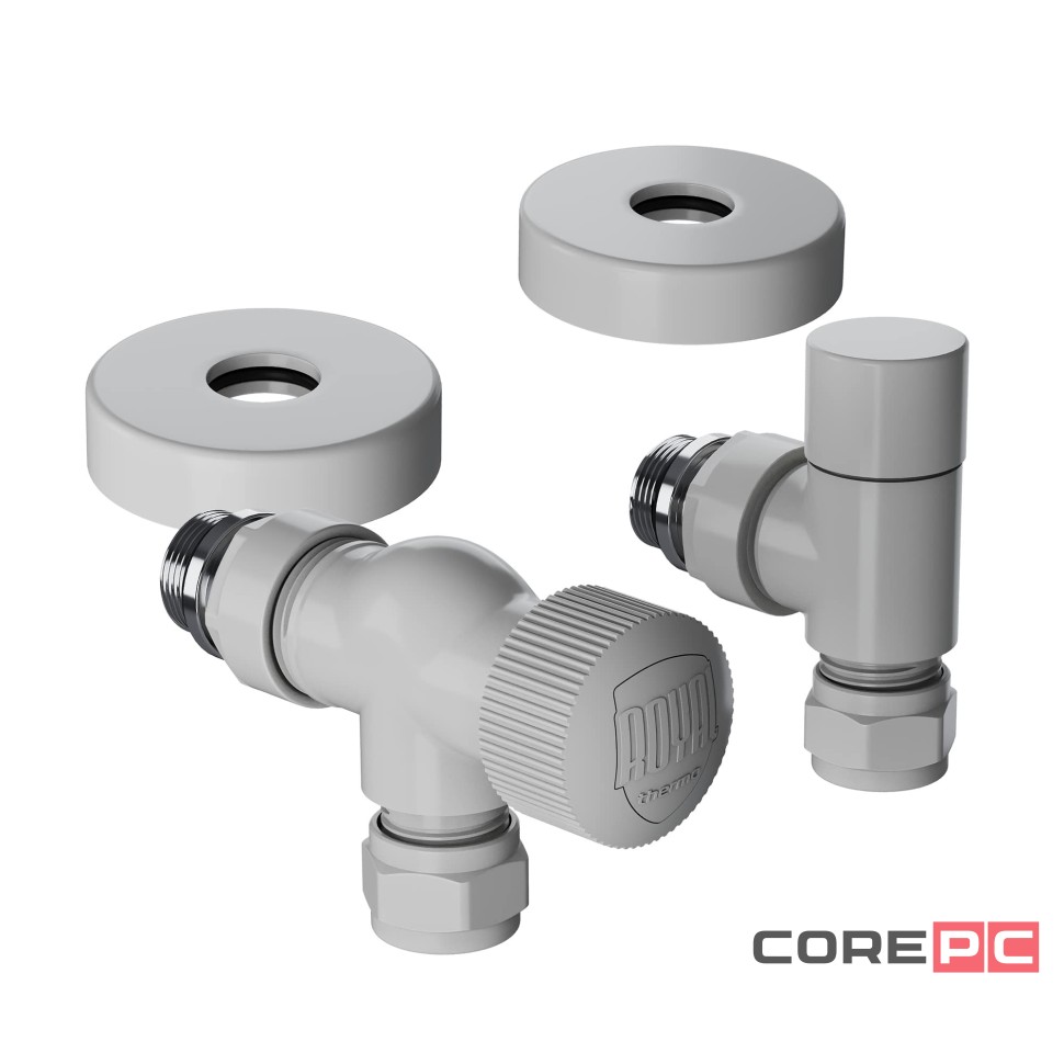 Набор термостатический осевой Royal Thermo Design Pro 15мм М30х1,5 (Белый)