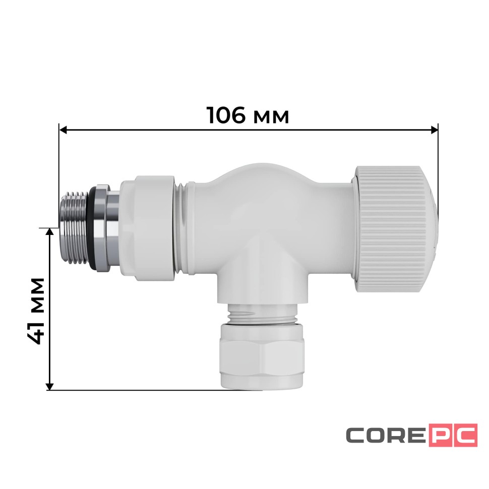 Набор термостатический осевой Royal Thermo Design Pro 15мм М30х1,5 (Белый)