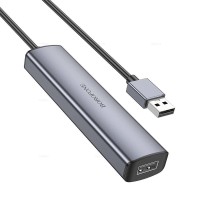 Кабель-переходник Borofone DH12 USB на USB2.0x4 1.2М серый