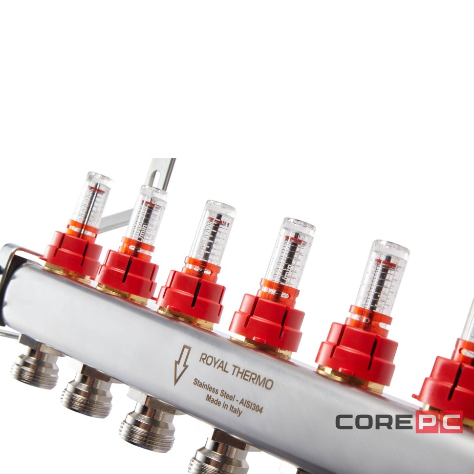 Коллектор нерж. в сборе с расходомерами 1quot; ВР-3/4quot; НР, 4 выхода