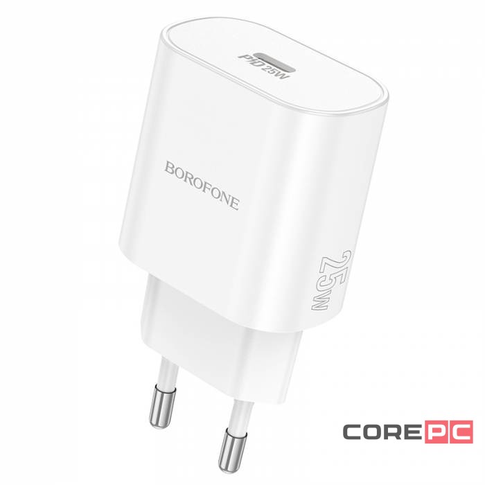 Сетевое зар. устр. Borofone BA82A с кабелем Type-C на Type-C 1C 25W 3A белое