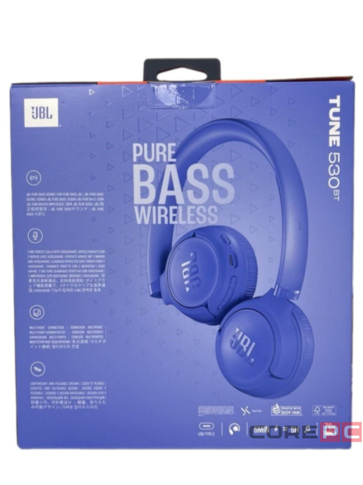 Стереонаушники Bluetooth Полноразмерные JBL T530BT BT6.0/450mAh/76ч фиолетовые