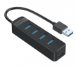 USB3.0 хаб Orico TWU3-4A USB3.0x4 черный