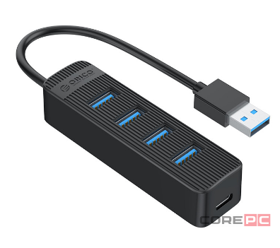 USB3.0 хаб Orico TWU3-4A USB3.0x4 черный
