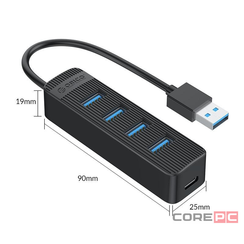 USB3.0 хаб Orico TWU3-4A USB3.0x4 черный