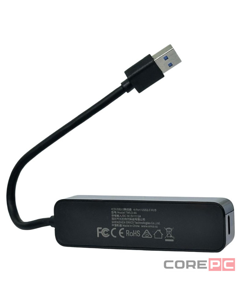 USB3.0 хаб Orico TWU3-4A USB3.0x4 черный
