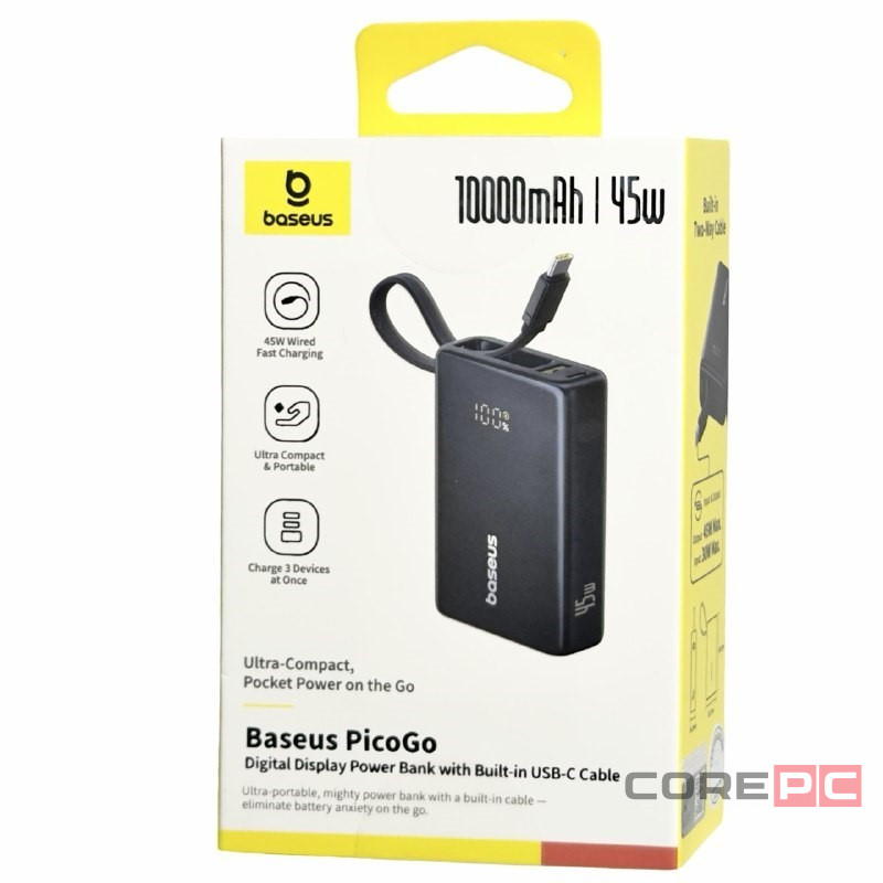 Powerbank Baseus PicoGo Digital Display 10000mAh 45W (P10076803123-00) Cosmic Black
