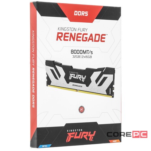 Оперативная память 32 Gb 8000 MHz Kingston FURY Renegade Silver/Black (KF580C38RSK2-32)