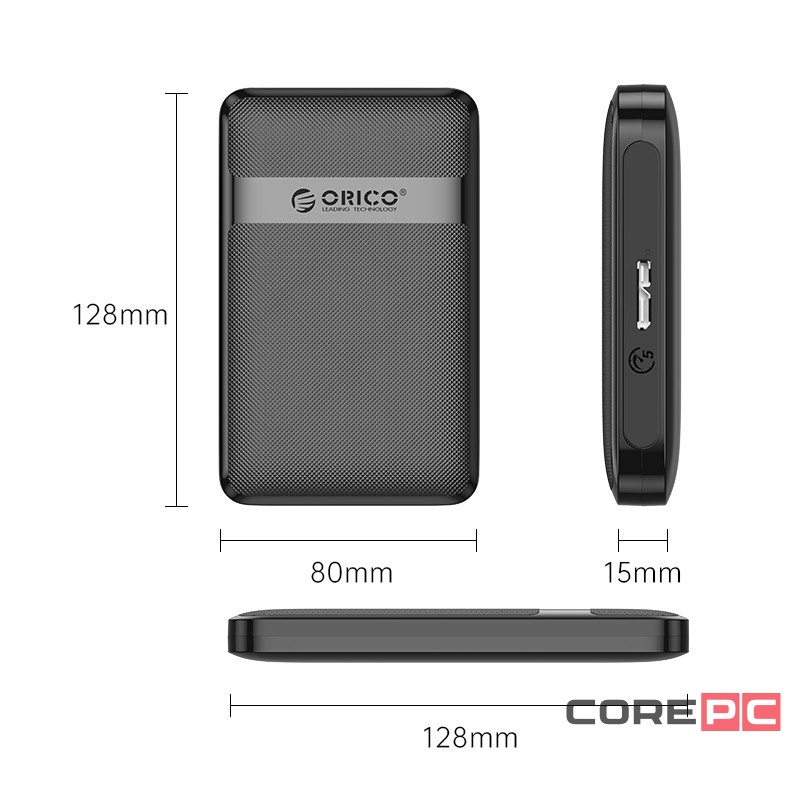 Внешний корпус для HDD/SSD 2.5 Orico 2577U3-V1 USB3.2 Micro-B черный