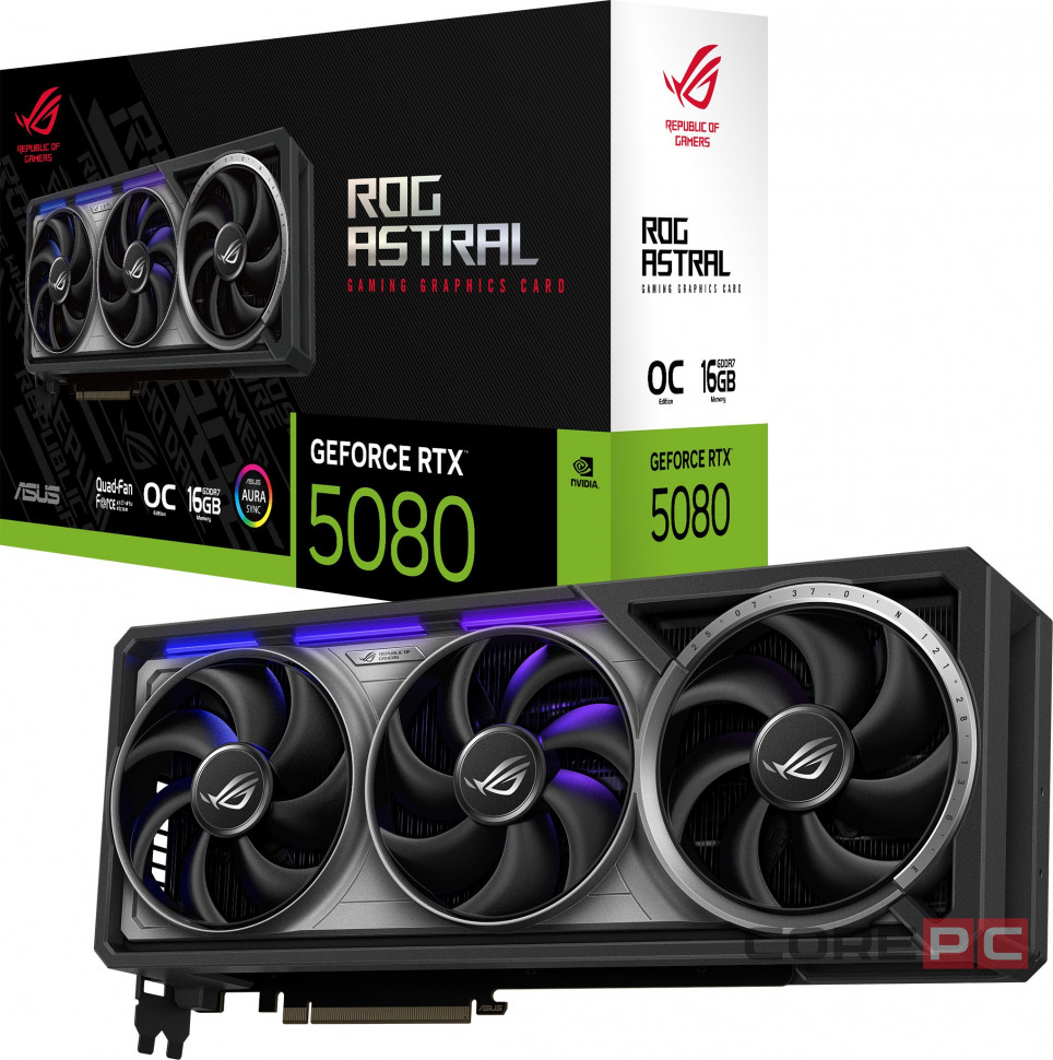 Видеокарта ASUS (ROG-ASTRAL-RTX5080-O16G-GAMING) GeForce RTX 5080 16GB ROG ASTRAL OC 90YV0LV0-M0NA00