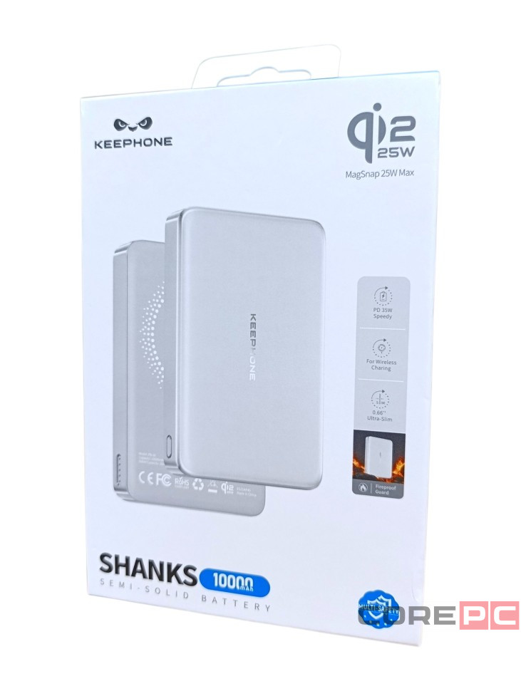 Powerbank магнитный с MagSafe Keephone Shanks 10000mAh Qi2 25W белый
