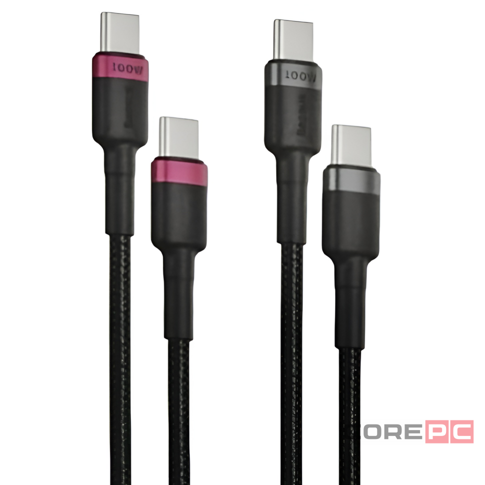 Кабель-зарядка Type-C на Type-C Baseus Cafule Series 100W 2м (P10318306003-01) черно-красный+черный