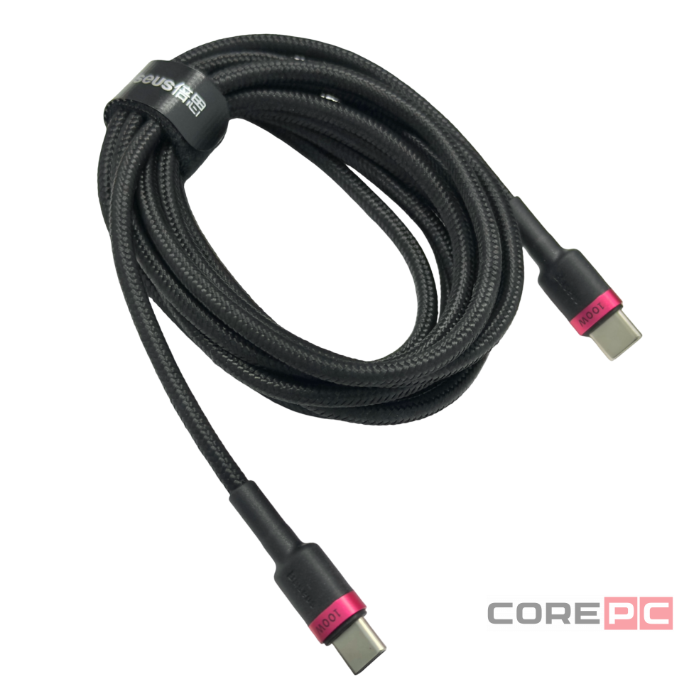 Кабель-зарядка Type-C на Type-C Baseus Cafule Series 100W 2м (P10318306003-01) черно-красный+черный