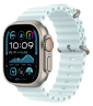 Apple Watch Ultra 2 (2024) 49mm Natural Titanium Case with Ice Blue Ocean Band (One Size)