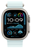 Apple Watch Ultra 2 (2024) 49mm Natural Titanium Case with Ice Blue Ocean Band (One Size)