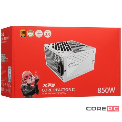 Блок питания ADATA XPG 850W CORE REACTOR II White (COREREACTORII850G-WHCEU) 16 Pin (PCIe 5.0 Connector Cable Details)