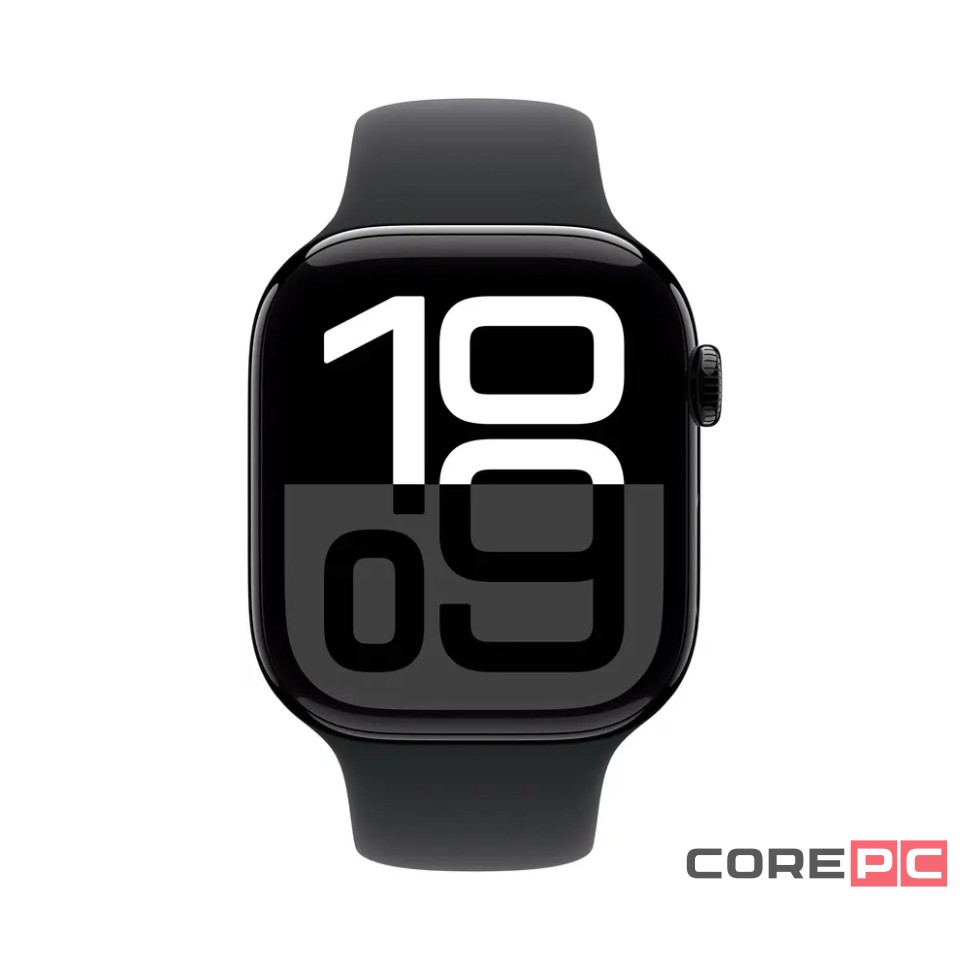 Apple Watch Series 10 46mm Jet Black Aluminum Case with Black Sport Band (M/L)