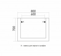 Зеркало  Сура 80 без подсветки (ПВХ)