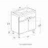 Тумба для ванной БРИКС-60 2 ст. белый/дуб вотан под раковину Бриз 60 меб. (Sanita Luxe)(ПВХ)(разбор)