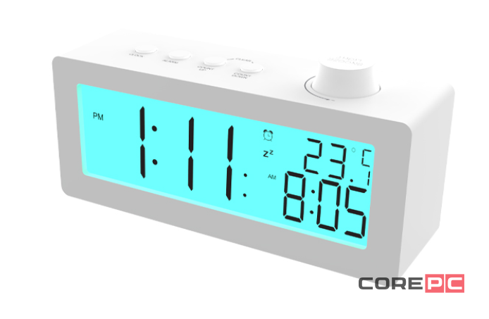 Часы-будильник Ritmix CAT-111 с метеостанцией (белый)