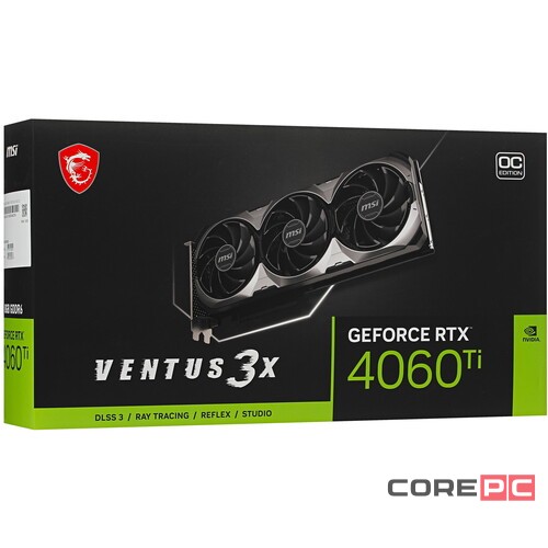 Видеокарта MSI (RTX 4060 Ti VENTUS 3X 8G OC) GeForce RTX 4060 TI 8GB VENTUS 3X OC