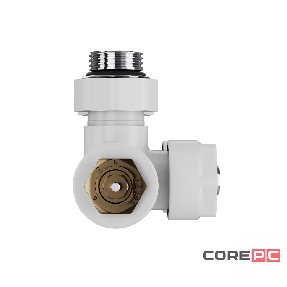 Узел нижнего подключения термостатический угловой Royal Thermo Design Pro 15мм М30х1,5 (Белый)