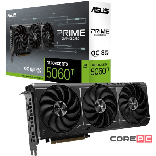 Видеокарта ASUS (PRIME-RTX5060TI-O8G) GeForce RTX 5060 Ti 8GB PRIME OC (90YV0MP0-M0NA00)