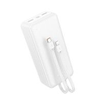 Внешний аккумулятор Hoco J118 Speed energy 10000mAh 2хUSB/Type-C/MicroUSB/кабель Lightning 8 pin + Type-C (белый)