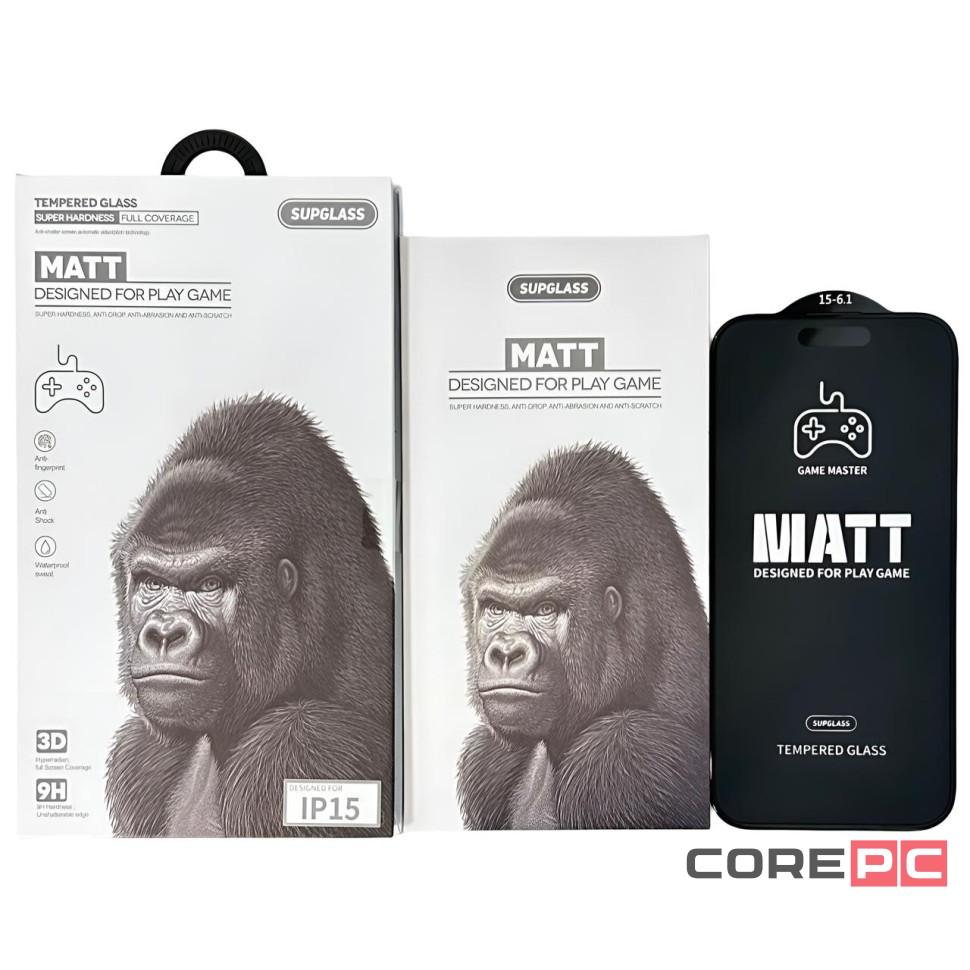 Защитное стекло матовое для i-Phone 15 6.1 Supglass XC-13 3D